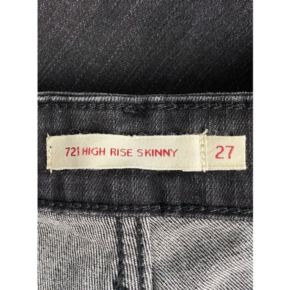 Levi's 721 High Rise Skinny Black Beaded Premium Denim Jeans in Glam Nights - 27 - Picture 9 of 11